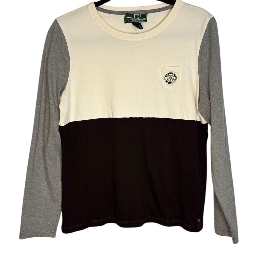 Vintage x Ralph Lauren Active Colorblock Long Sleeve Tee Large